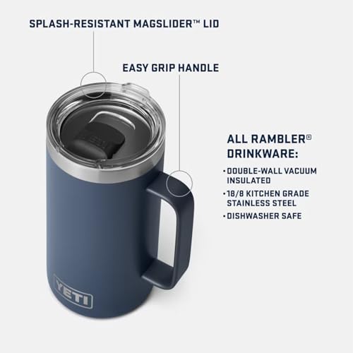Image of YETI Rambler 24 oz Mug, Vacuum Insulated, Stainless Steel with MagSlider Lid, Cherry Blossom