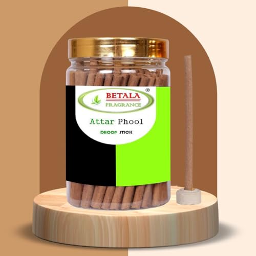 Image of Betala Fragrance Attar Phool Dhup Batti for Puja, Pack of 200 Gm Dhoop Sticks with Holder | Dhoop Sticks for Pooja |
