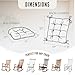 Klear Vu Omega Non-Slip Rocking Chair Cushion, Assembled in USA, Thick Tufted Design, Includes Seat Pad & Back Pillow with Ties, 17x17 Inches, 2-Piece Set, Solid Ivory