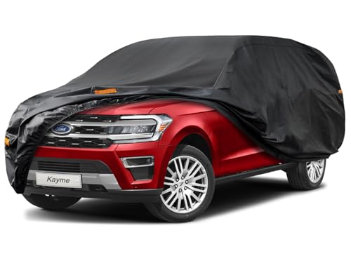 Image of Kayme 10 Layers Large SUV Car Cover Waterproof All Weather [See Vehicle Size Chart for Accurate Fit] Heavy Duty Full Exterior Cover Outdoor Sun Rain Snow Wind UV Protection. Size S6 (See Size Chart)