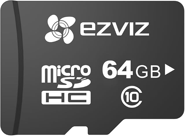 EZVIZ 64GB Ultra-HD Video Micro SD Memory Card, Class 10, UHS, High Speed for Camera, Smartphone, Computer, Dash Came, Surveillance, Tachograph, Table
