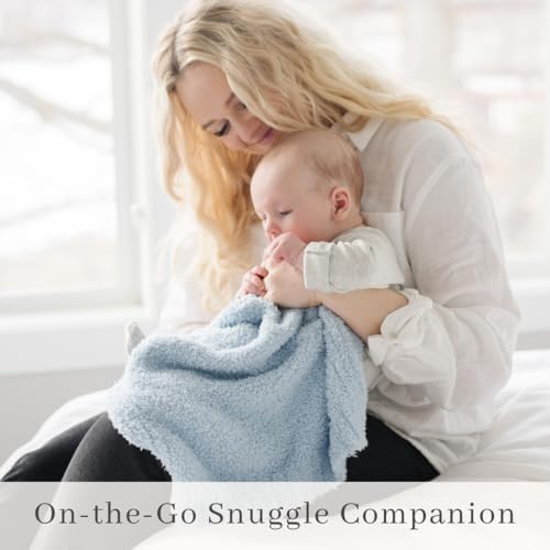 Image of SARANONI Bamboni Baby Blanket | Luxury Plush Super Soft Blanket | Breathable Comfort Infant Baby Blankets for Boys & Girls | Light Blue, Mini - 15 inch x 20 inch