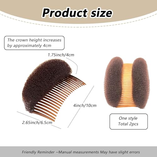 2 Piezas Peines Insertos para Volumen en Cabello miniatura 2