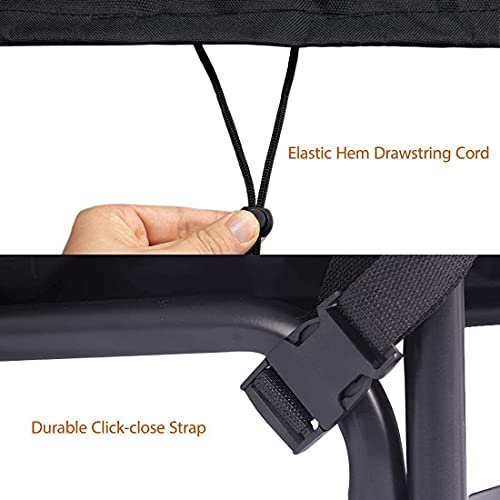 VIVOHOME 8ft Heavy Duty Indoor Outdoor Firewood Storage Log Rack with Cover Combo, Black, 1.2mm Steel Tube