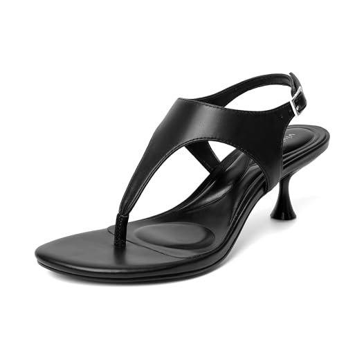 Image of vivianly Kitten Heels for Women Dressy Thong Sandals Slip-On Summer Flip Flop Heels with Soft Straps & Low Block Heel for Women, Comfortable for Party Daily