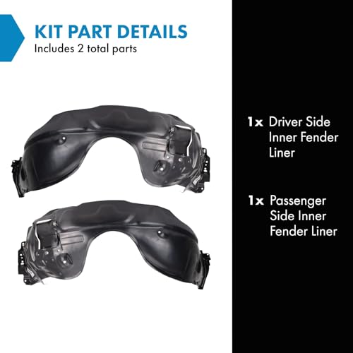 Image of TRQ Inner Fender Liner Set Compatible with 2010-2012 Lexus ES350 LX1248114 LX1249114