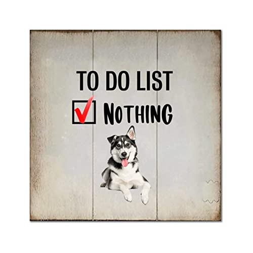 Plaque murale rustique en bois To Do List Mastiff du Tibet pour maison 35cm
