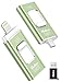Gulloe 512GB Dual Interface Flash Drive for Phone Storage Photos Videos, Phone USB Backup External Photo Memory Stick - No App Required, Compatible with iPhone, iPad, Android & PC (Sage Green)