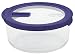 Pyrex No Leak Clear 7-Cup Round Food Storage with Purple Cover