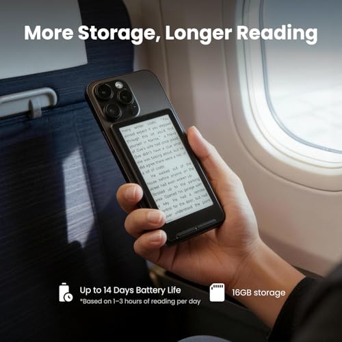 Image of XTEINK X4 E-Book Reader, 4.3 inch Portable Pocket E-Ink eReader with Physical Page-Turn Buttons, Ultra-Thin 0.23 inch&2.72 oz, Magnetic-Ready Design, Distraction-Free Reading, 16GB Storage, Space Black
