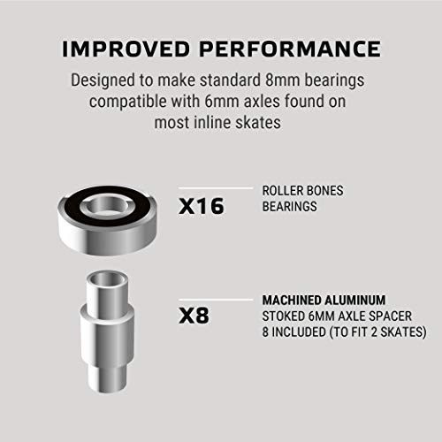 image for Stoked Ride Shop Rollerbones Bearings 8mm 16 Pack with Fireball Dragon