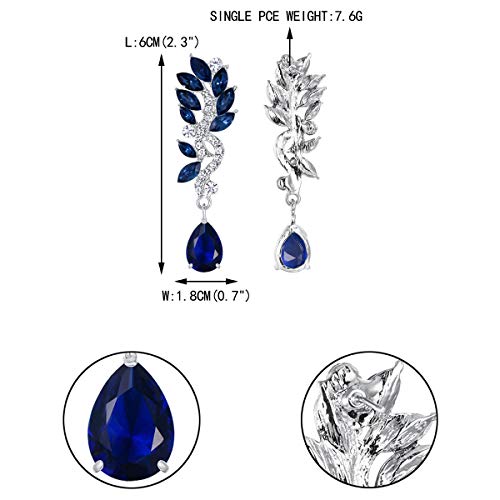 EVER FAITH Women's Austrian Crystal Bridal Chandelier Teardrop Dangle Earrings4