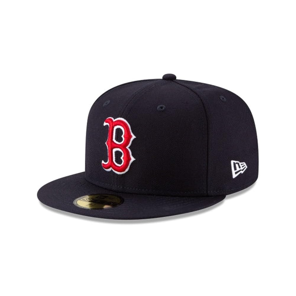 New Era MLB 59FIFTY Boston Red Sox Baseballmütze aus Wolle, marineblau, Team-Farbe, authentische Kollektion, auf Feld-Baseballmütze