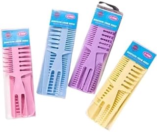 Adult's Soft Plastic Multi-Hairstyles Comb (8 Piece) multicolor