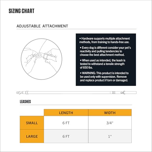 Carhartt Tradesman Leash | Carhartt Brown | 6'x1 | Large