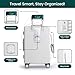 Nobl Travel Carry On Luggage, Noble Zipperless Aluminum Frame PC Hard Shell Suitcase, 22.5x15x9.5 Airline Approved, 360° Spinner Wheels, TSA Locks, USB Charging Port, Cup & Phone Holder - White