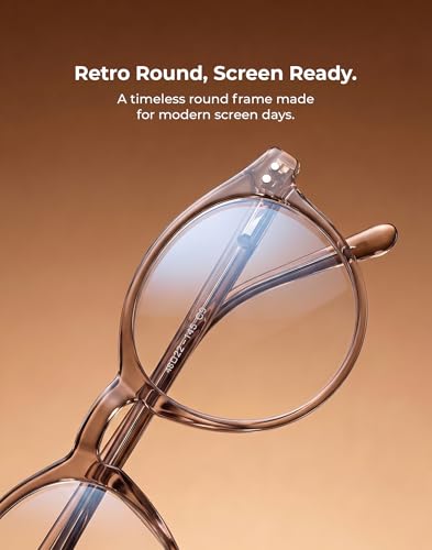 Image of TIJN Blue Light Blocking Glasses Men Women Vintage Thick Round Rim Frame Eyeglasses