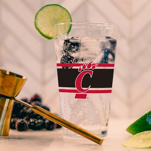 Image of Logo Brands NCAA 16 oz Pint Glass - Durable Glass With Bold Team Color- Chip-Resistant Rim Drinkware For Fans, Tailgates, Home Bars & Everyday Use