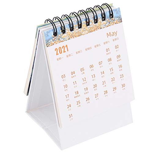 Calendário de mesa aboofan 2021 mini calendário mensal de mesa ano acadêmico em pé calendário de mes