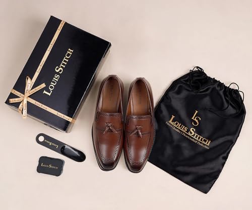 Image of LOUIS STITCH Formal Shoe for Mens | Breathable Tassel Moccasins | Comfortable for Business, Casual, and Parties (SXMCTA)