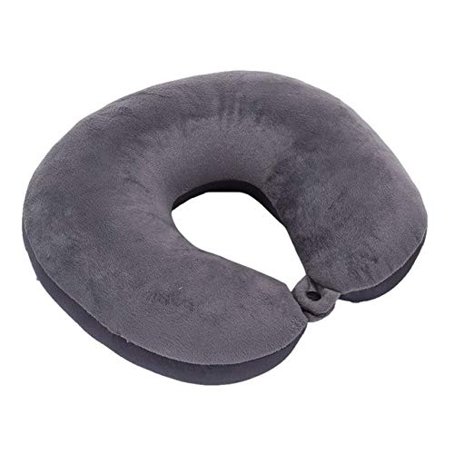 Cojín de Oficina de avión de Viaje Suave en Forma de U Almohada de Viaje para el hogar-Gris Claro Cover