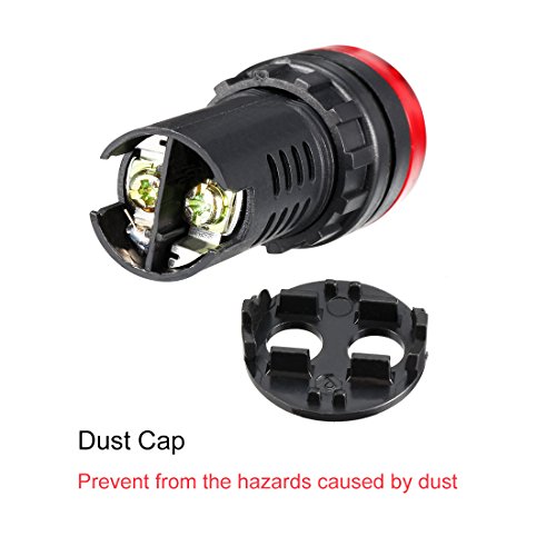 Uxcell 3Pcs Red Indicator Light With Buzzer Ac/Dc 12V, 22Mm Panel Mount Flashing Alarm, For Electrical Control Panel, Hvac, Diy Projects #TOP3