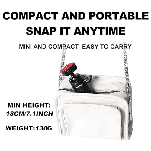 Image of POLAM-FOTO Mini Tripod for Camera & Phone with 360 Ball Head | Compact Metal Tripod, Adjustable Height, Stable Shooting, Fits Smartphones & Cameras, Easy to Carry
