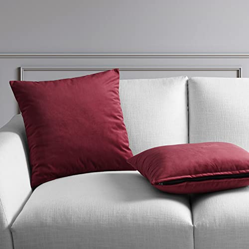 Image of HPD Half Price Drapes Cushion Cover 18 x 18 Heritage Plush Velvet - VPYC-179758-CC18PR - Pair, Cinema Red