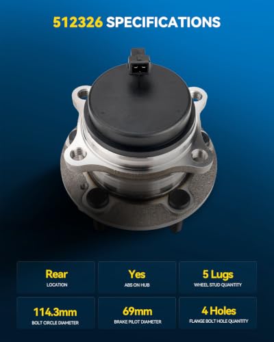 Image of PHILTOP 512326 FWD 2 x Rear Wheel Bearing Assembly for Hyundai Santa Fe