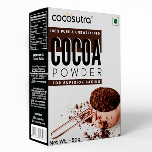 Image of Cocosutra Cocoa Powder, 100g, Unsweetened & Dark, Pack of 2 | 100% Cocoa, Natural Ingredients, Gluten Free, Keto Friendly, Perfect for Baking