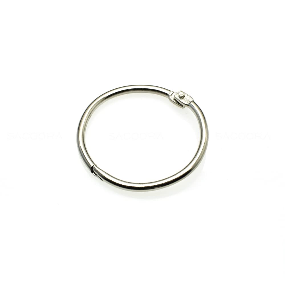 20pcs Loose Leaf Binder Rings, Hinge Snap O Ring Locking Keychain (Diameter 25mm)