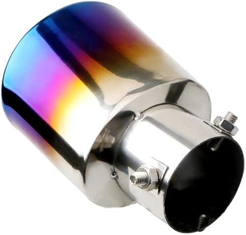 Miniatura 7 de Sakali Punta de escape universal para tubos de 1 12 pulgadas a 2 14 pulgadas de diámetro de acero inoxidable atornillado para el silenciador de cola