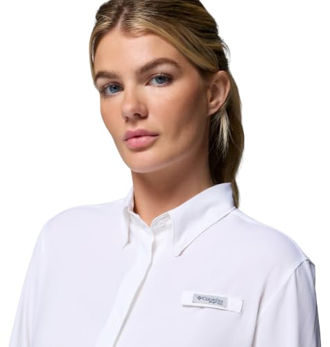 Columbia Womens PFG Tamiami II Long Sleeve Fishing Shirt, White, 2X - image 3