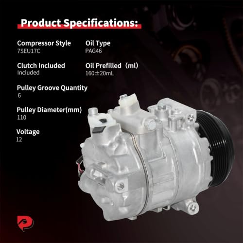 Image of PHOBOOS A /C compressor with Clutch Compatible with Land Rover & Jaguar
