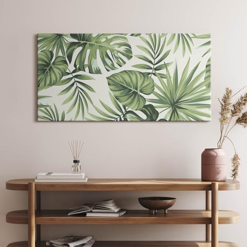 Illustration de feuilles de Monstera pour grand mur de salon