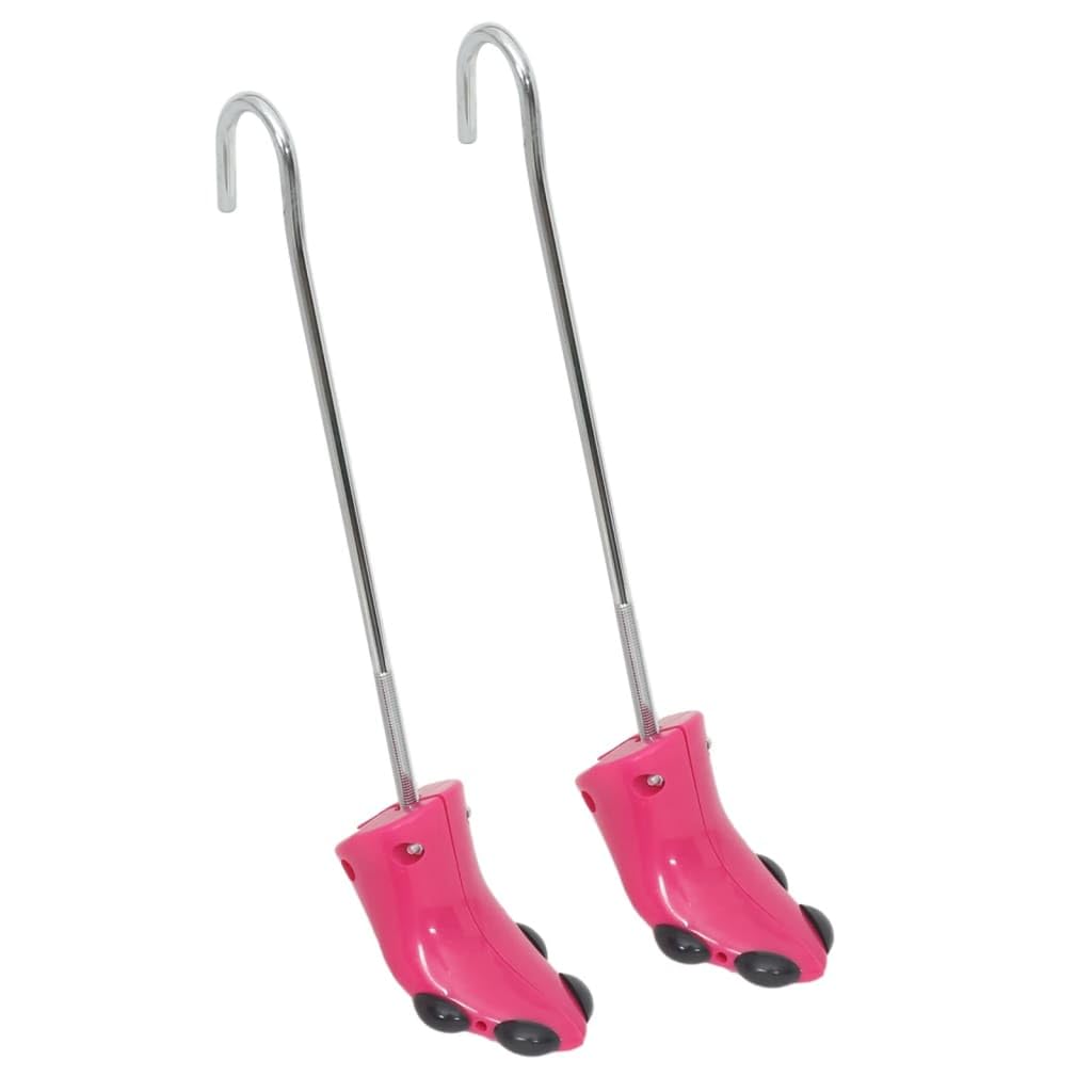 Horma de zapatos con calzador rosa EU 34-40, plástico duradero, elástico, para hombre y mujer, versátil, adecuado para alisar y secar botas y zapatos