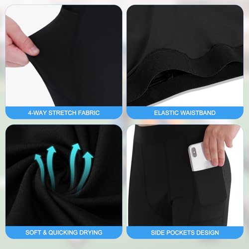 Blaward Pacote com 3 leggings de compressão para meninos e jovens, calça atlética, basquete, camada