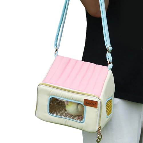 Jaula de viaje para pájaros, transpirable, portátil, cálida, impermeable, para mascotas, jaula de viaje para loros, para transporte, animales, palomas, oficinas, vehículo, coche, viaje, compras