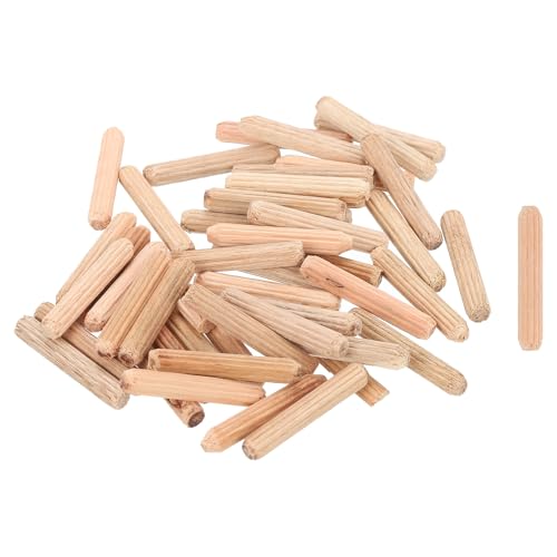uxcell 300Pcs 1/5" x 1-1/6" Wooden Dowel Pins, Wood Dowels Rods, Furniture Woodworking Grooved Fluted Pin, Wooden Dowels Fluted for Craft, DIY Projects