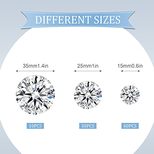 100 Pcs Vase Fillers Diamond Decoration For Craft Multi Size Fake Diamond Acrylic Gems Crystal For Wedding Party (Clear) #TOP1
