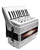 Rossetti 2512 Piano Accordion 12 Bass 25 Keys with Straps and Hard Case (WHITE)