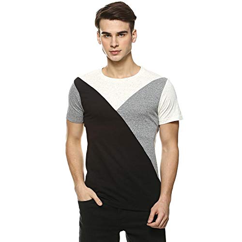 Image of CAHOOT Color Block Men Round Neck Multicolor T-Shirt