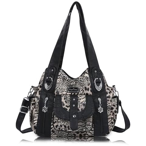 Angel Barcelo Roomy Fashion Hobo Bag for Women Large Handbags and Purses for Women Brown Black Cover