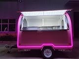 Customizable Fast Food Truck Trailer Mobile Food Cart with Wheels Outdoor Concession Food Trailer Ice Cream Coffee Bubble Tea Vending Cart Full Kitchen Street Food Trailer for Sale