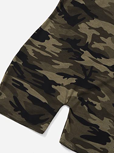 Cozyease Girls' Camo Print Romper Spaghetti Strap Sleeveless Short Length Casual Jumpsuit Multicolor 11-12Y #TOP3