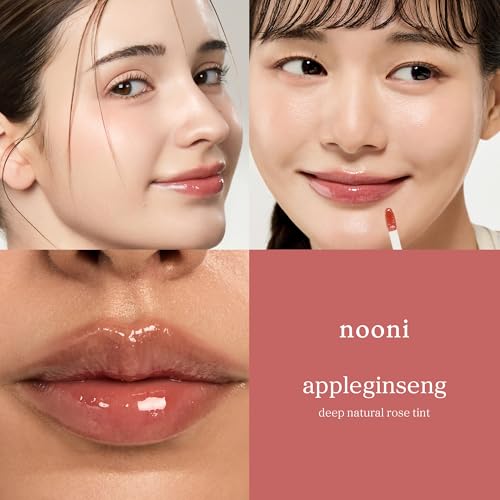 Image of NOONI Korean Lip Oil - Appleginseng | Lip Stain, Long-Lasting, Moisturizing, Plumping, Revitalizing for Dry Lips, Waterproof, No Peel Off, Korean Lip Tint, Stocking Stuffers, Cute Things, 0.12 Fl Oz