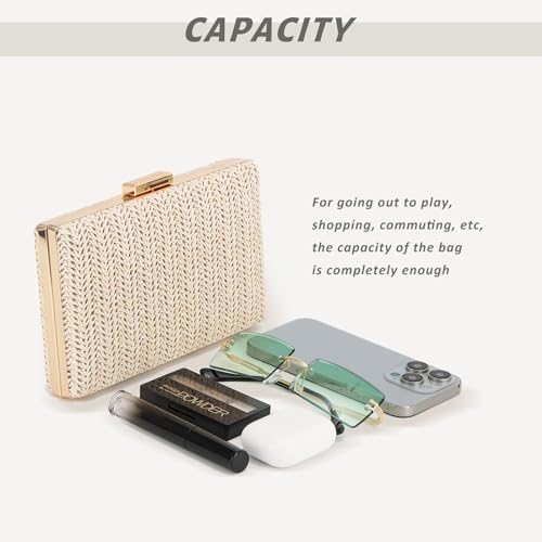 Image of GOKTOW Straw Clutch Purse Raffia Rattan Summer Woven Beach Handbags for Women Vacation Travel 2024