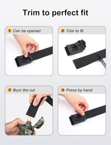 JUKMO Taktischer Stretchgürtel für Männer, Militär Arbeit Rigger Wandern,3,8cm elastische Nylon Web Ratsche Schnellspanner Gürtel in Geschenkbox (Schwarz, Medium)