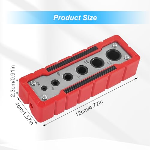 Drill Guide for Carpentry, 2/4/6/8/10/12mm Drill Block Accessories, Professional Locator Doweling Jig, Angle Drill Guide, for Drilling and Grinding Wood and Plastics 2 Drill Guide for Carpentry, 2/4/6/8/10/12mm Drill Block Accessories, Professional Locator Doweling Jig, Angle Drill Guide, for Drilling and Grinding Wood and Plastics - Image 2