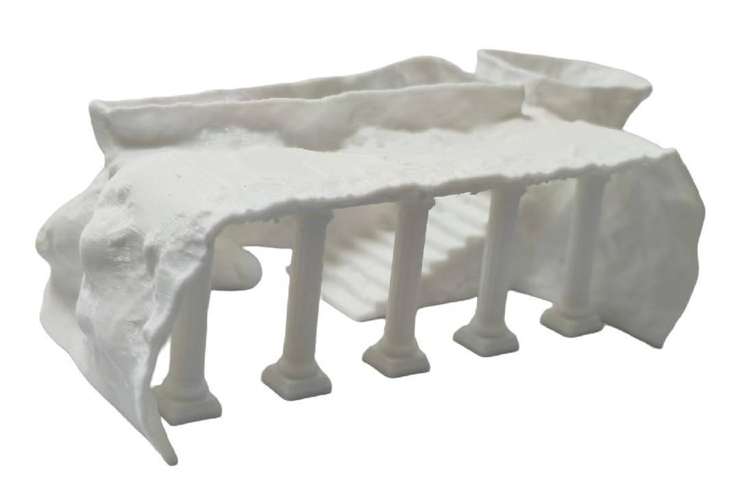Wyvix Roman Column Aquarium Cave and Hideout, Fish Tank Tunnel for Pleco Cichlid Shrimp, Fake Rock Architecture Hide for Corner Decor(Black,24 * 13.3 * 7.9cm)